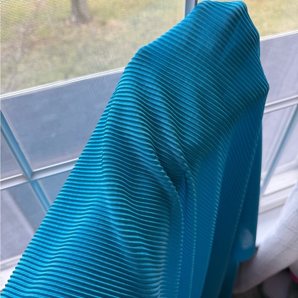 Vibrant Blue Pleated Fabric